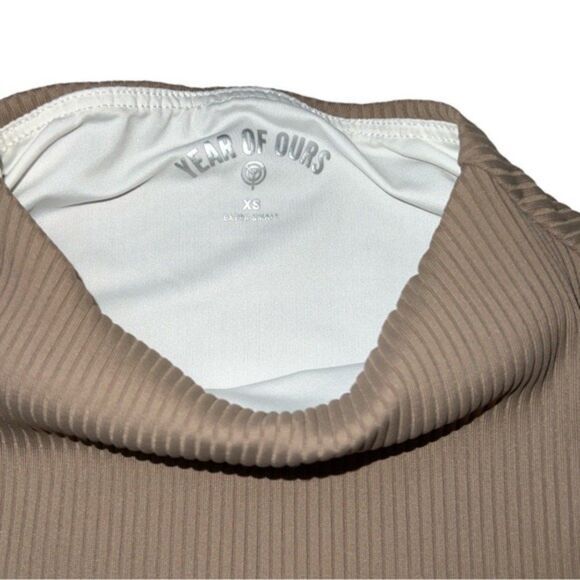 Ribbed Mock Neck Bra Size XS Light Brown NWOT - Picture 6 of 9